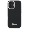 Guess GUHCP16SSMBSLK iPhone 16 6.1      czarny/black hardcase Silicone Script Metal Logo & Frame